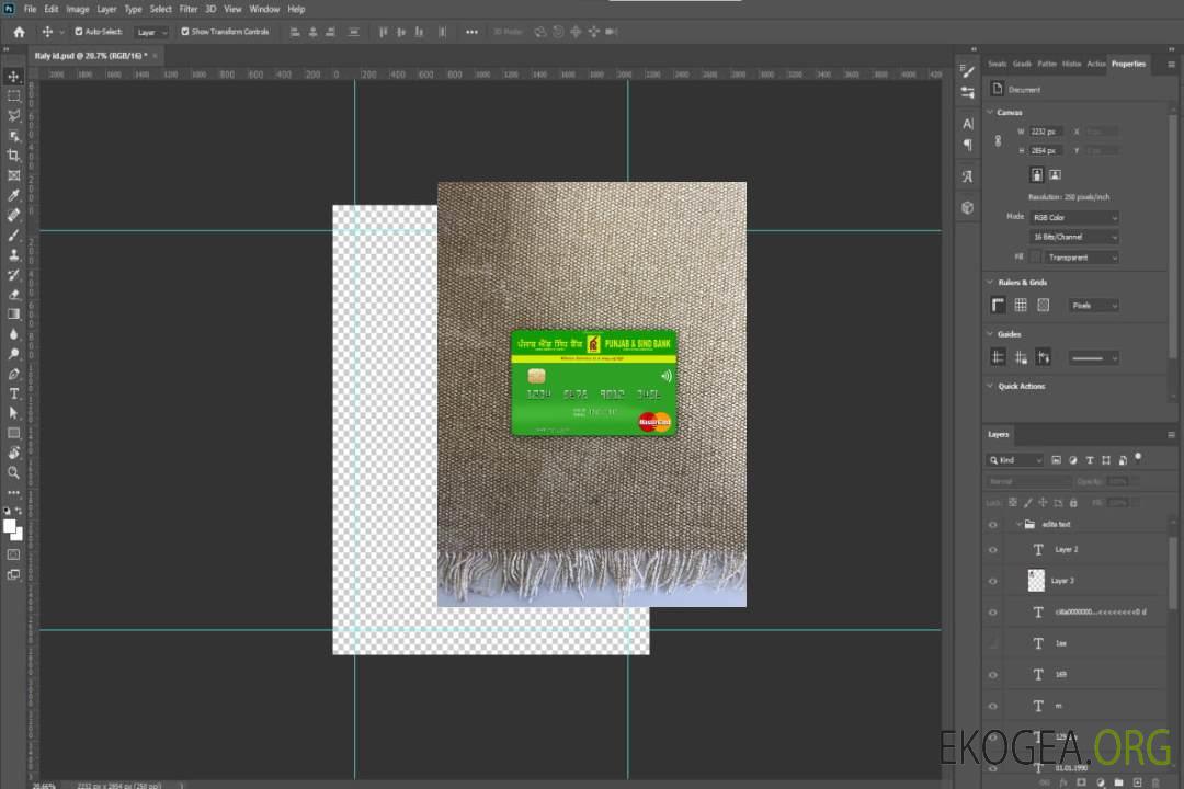 Inde Punjab et Sind Bank mastercard photolook recto template